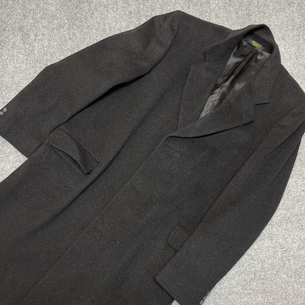 Mark Alexander Coat Mens 44L Black Cashmere Blend Long Overcoat Formal Dress